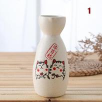 Japanese Maneki Neko Ceramic Retro Sake Bottle 150ml Tokkuri Lucky Cat Geisha Sakura Liquor Sake Dispenser Drinkware Wine Bottle