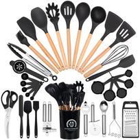 A89X Chef Silicone Kitchen Utensil Set, 34 Piece Heat Resistant Kitchen Gadgets And Tools With Grater juoda
