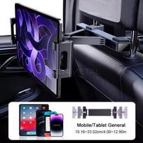 SEAMETAL Patobulintas automobilio galvos atramos telefono laikiklis Teleskopinis antivibracinis automatinis stalo laikiklis išmaniesiems telefonams 4-12,9 colių iPad iPhone