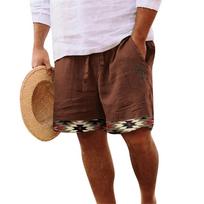 Men's Cotton And Linen Solid Color Lace-up Sweatpants Men's Shorts Casual Pants L ruda