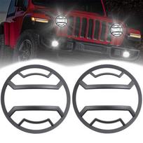 1 pora priekinių žibintų apsaugos komplektas, juoda, skirta Jeep Wrangler JL 2018 2019 2020 2021 2022