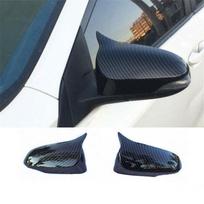 2x Carbon Fiber Look Ox Horn Rear View Mirror Cover Cap For 2012-17 Toyota Camry