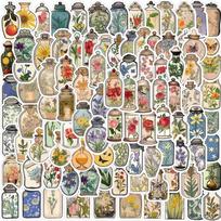 100 Vintage Vase Graffiti Stickers Decorate Guitar Notebook Suitcase DIY Waterproof