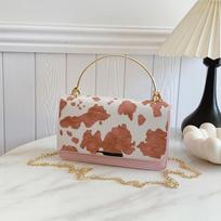 Moterų PU Odos Mažas Rankinis Krepšys Karvės Rašto Crossbody Peties Krepšys Darbui Kasdieniam Pirkiniui Kelionei Telefonui Piniginė KTY 20x6x12cm rožinė