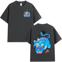 KPop Demon Hunters Cute Derpy Tiger Graphic T Shirts Fashion Vintage Short Sleeves T-shirt Women Cotton Oversized T Shirt S
