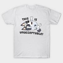 Men Black Print T-shirt Bluey Muffin This Is Unacceptable No-Cut Transfer Paper Print Cotton Tshirt 3XL balta