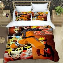 Cartoon N-Naruto Bedding Sets exquisite bed supplies set duvet cover bed comforter set bedding set luxury Birthday Gift EU Single(135*200cm)3pcs
