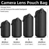 4pcs Waterproof Camera Lens Bag Drawstring Case With Hook For Canon Sony Nikon Dslr Camera Lens Accessories juoda