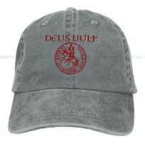 Deus Vult Kryžiuočio Sigil Kepurės su snapeliu Riterių Templierių Skėčiai nuo saulės Kepurės Unisex One Size