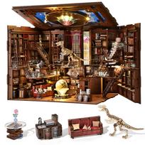 MiniCity DIY BookNook Kit Dollhouse Kit 3D Miniature House Kit BookNook Woodcraft Bookend Decoration with LED Lights Perfect Gift for Teenagers and ruda