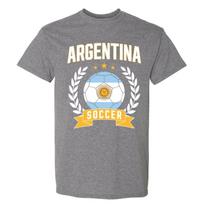 Argentina Soccer Laurel - World Football Cup T Shirt - Graphite Heather L