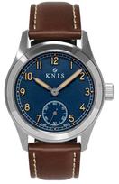 KNIS Retro Military Watch for Sapphire 10 ATM Water Blue Brown Leather (Nis) Japanese-made Men, Glass, Resistant, Dial, Strap, KN003-BLBRLE mėlyna