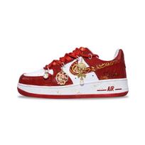 Nike Air Force 1 Naujavedžių Džiaugsminga Šventė Neslystantys Atsparūs Dilimui Žemi Kateboardo Batai Unisex Raudoni CW2288-111(Komanda1176-) 36.5