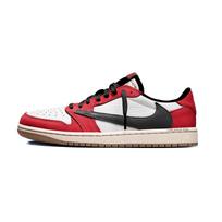 Jordan x Travis Scott Air Jordan 1 Chicago Travis Scott X AJ1 žemi Klasikiniai Atsparūs dilimui Žemi batai DZ4137-700(Komanda1142-) 35.5