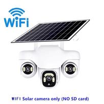 Solar 4G/WiFi Camera – Triple-Lens Triple-Screen, Human Tracking HD Video Surveillance 【WIFI】Only Camera
