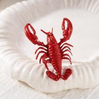Exaggerated Red Lobster Open Bracelet Ring Set for Women Personalized Animal Bracelet Summer Vacation Beach Jewelry Gift
