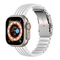Silicone straps For Apple Watch 10 band 44mm 40mm 45mm 41mm 49mm 42mm 46mm correa bracelet iwatch series 3 5 6 se 7 8 ultra 2 9 38 40 41mm S10-42mm balta