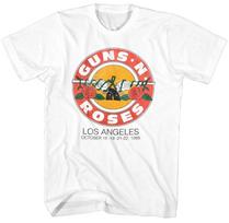 Guns N Roses L.A. 1989 Roses Logo Mens T T-Shirt Music Classic Band Tee White L