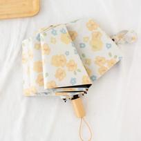 Small Floral Umbrella for Women Sunny or Rainy Automatic Sun Umbrella  Sun Protection UV Protection Compact Vinyl Parasol