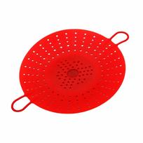 Reusable Silicone Steamer Basket Non-Stick Easy Clean Food Steamer Basket Durable Expandable Dumpling Steamer raudona