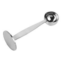 Espresso Scoop With Tamper 2 In 1 Coffee Spoon With Powder Hammer Tamping Stainless Steel Ground Coffee Tablespoon For K Cups sidabras