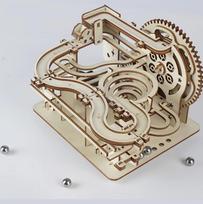 3D Wooden Puzzle Mechanical Ball Bearing Track Set - DIY Assembly Model Building Kit STEAM Educational Toy for Birthday Gifts