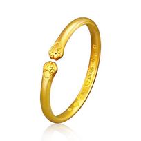 Baby Armlet Cat Paw Design Bracelet Carved Pattern Frosted Golden Wrist Jewelry  Kids auksinė