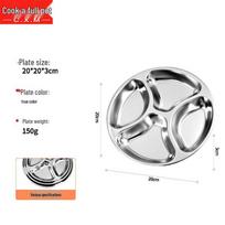 304 Stainless Steel Divided Meal Prep Plate
