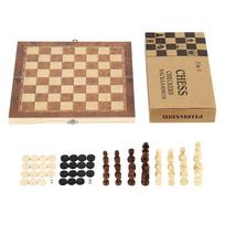 Premium Wooden Chess Set With Foldable Board For Engaging Family Game Nights And Brain Development 24cm