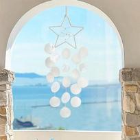 Hanging Shell Moon Wind Chimes Natural Shell Circle Shell Dream Catchers With crisp ringtones Home Decoration Shell Pendant