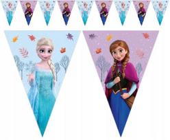 Baner Papierowy Girlanda Flagi Frozen Kraina Lodu Elsa Anna Urodziny 230Cm