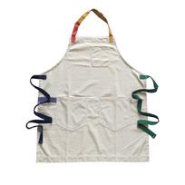 New coffee shop apron kitchen home catering special beige canvas with colorful webbing