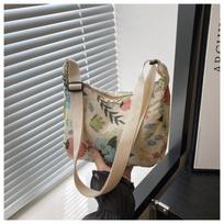 Fashion Vintage Crossbody Bag Half Moon Shape Printed pattern Handbag Texture Messenger Bag for Women smėlis