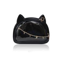 Japanese Kawaii Cat Ita Bag Crossbody New Luxury PU Leather Women Girls Fashion Shoulder Bags Clear Window Lolita Messenger Bag juoda