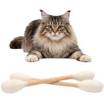 Catnip Cotton Swab Cat Toy Interactive Chew Stick for Cats Natural Catnip Infused Soft Cotton Material Durable Pet Play Accessory One Size