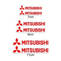 6pcs Car Wheel Caliper Stickers Vinyl for Mitsubishi Auto Brake Decals Ralliart ASX Lancer Pajero Outlander Galant Mirage Colt raudona