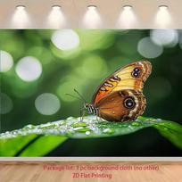 2D Flat Green Bokeh Butterfly Backdrop Nature Photography Background Cloth 47.2x31.5inch/120*80cm