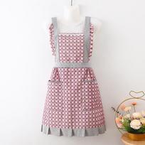 Fashion Princess Dress Double Pocket Anti-Stain Ladies Apron Kitchen Cooking Lace Cleaning Waist