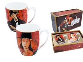 Zestaw 2 Kubków Modigliani Kobieta W Kapeluszu Mario Varvogli Prezent