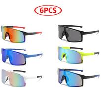 Protective Glasses One Piece Sun Glasses 6pcs Oversized Cycling Sun Glasses Skiing Fishing Goggles Bike Mirror Lens Eyeglasses