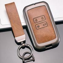 Leather Car Key Case Cover For Dacia Duster Logan 3 Jogger Sandero for Renault Clio 5 Megane 4 Zoe Kadjar Captur Arkana Koleos ruda