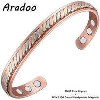 Handwoven Copper Bracelet for Women with Ultra Strength Magnetic Cuff Bangle