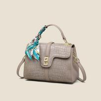 Handbag bag New leather messenger women's bag Premium sense diamond shoulder bag Atmospheric mother bag pilka spalva