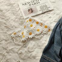 Flower Knitted Headband Hair Band Crochet Bandana Cute Triangle Turban  Girls Style 4