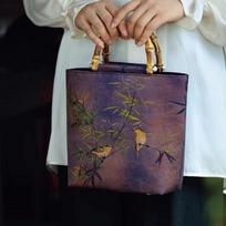 Commuter messenger bag retro tote original bamboo handbag Chinese style large capacity national style cheongsam bag antique style