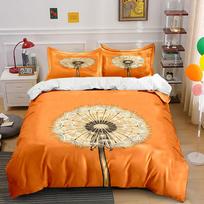 Dandelion design on orange. Bedding sets Duvet cover sets Duvet covers Pillowcases(1 * Duvet Cover 2 * Pillowcases, without duvet insert) 135x200cm