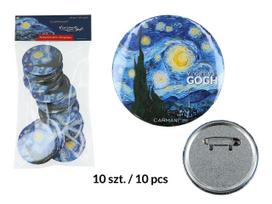 Zestaw 10 Przypinek Carmani Van Gogh Gwiaździsta Noc Piny Odznaki Dar