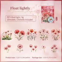 10 pcs INS Dandelion Plant Scrapbooking Materials PET Sticker Pack Journal Collage Decorative Aesthetic Stationery Stickers