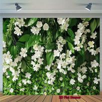 2D Lush Greenery and White Flower Backdrop Photography Background 47.2x31.5inch/120*80cm