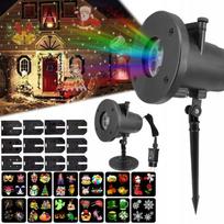 Projektor Led Śnieg Świąteczny 48 Wzorów Laserowy Reflektor Na Dom Rzutnik